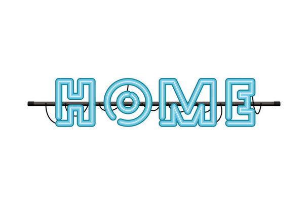 home label in neon light isolated icon - Vector, Image