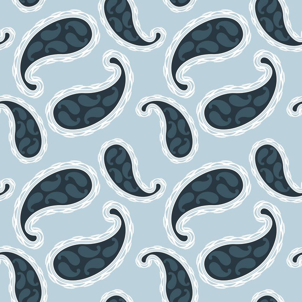 Seamless pattern of beautiful paisley cucumbers on a white background. Turkish, Indian, Persian. Vector illustration - Fotografie, Obrázek