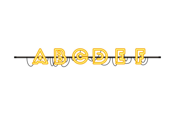 alfabet in neon licht geïsoleerd icoon - Vector, afbeelding