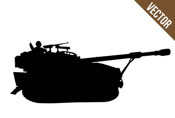 Militaire tank silhouet  - Vector, afbeelding