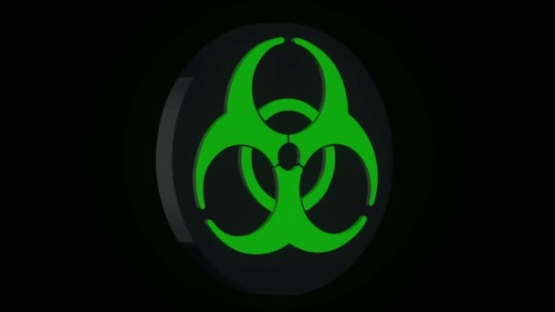 Radiação Biohazard Death Quarantine. Estabeleça sinais. Fundo preto. Design de símbolo radioativo
 - Filmagem, Vídeo