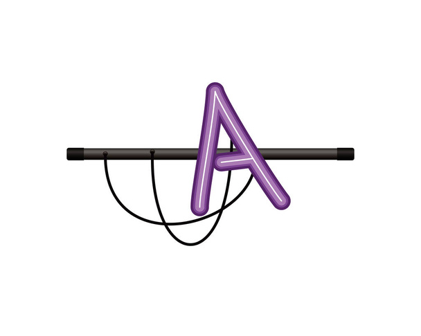 lettre lumière néon icône isolée
 - Vecteur, image