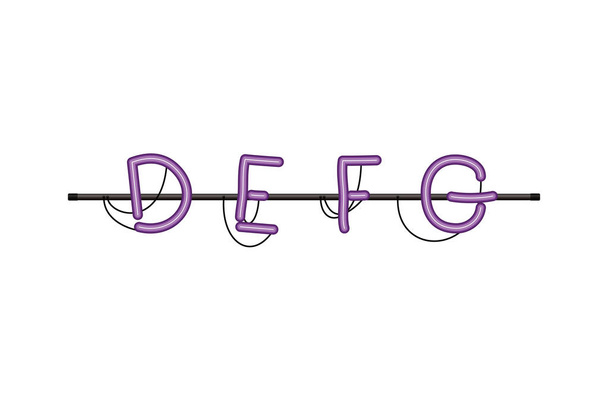 αλφάβητο σε απομονωμένο φως νέον εικονίδιο - Διάνυσμα, εικόνα