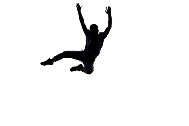 Moderno chico silueta saltando
 - Foto, Imagen