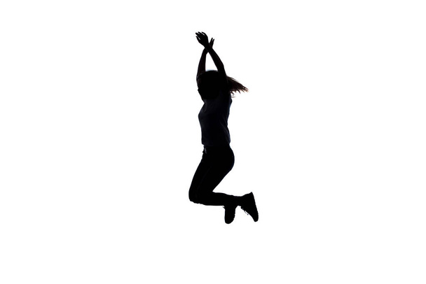 Cute girl doing breakdance - Фото, изображение