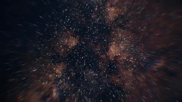 Raumfahrtstars reisen. nahtloser Looping. durch die Sterne und Nebel fliegen - Filmmaterial, Video