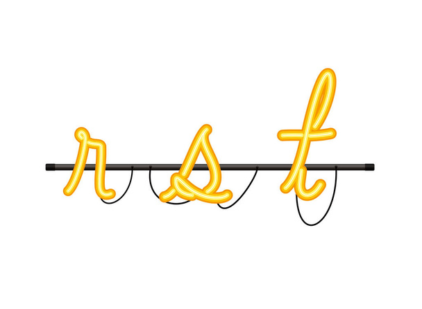 alfabeto na luz de néon ícone isolado
 - Vetor, Imagem