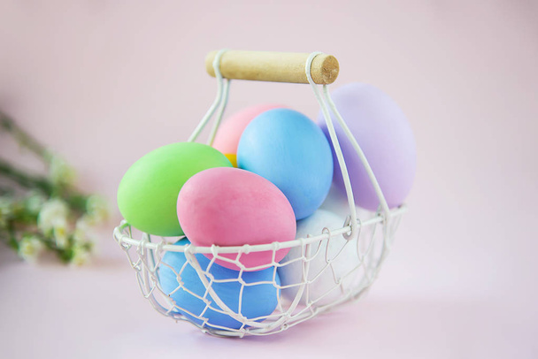 Sweet colorful Easter eggs background - national holiday celebration concepts - Fotó, kép