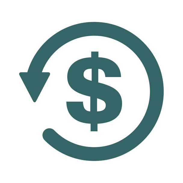 Chargeback ikonę symbolu, zwrotu pieniędzy na białym tle - Wektor, obraz