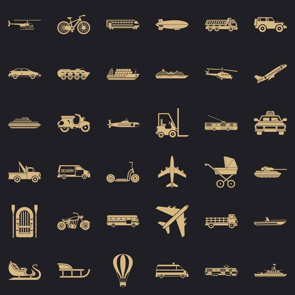 Driving icons set, simple style - Vector, Image