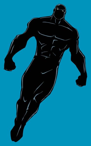 Superheld vliegen geen Cape silhouet - Vector, afbeelding