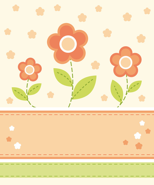 Flower card design - Vector, afbeelding
