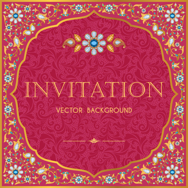 Ornate Invitation template - Вектор,изображение
