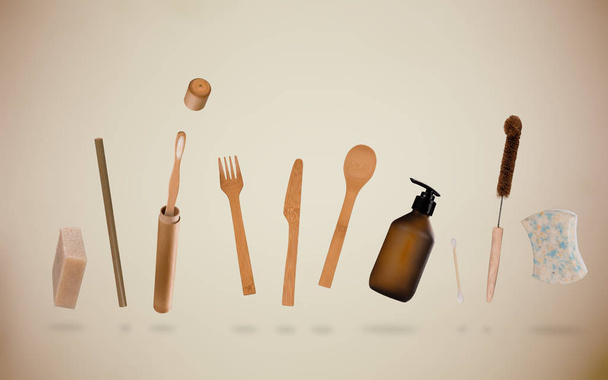 Zero waste supplies for personal hygiene. Sustainable lifestyle concept. - Фото, зображення