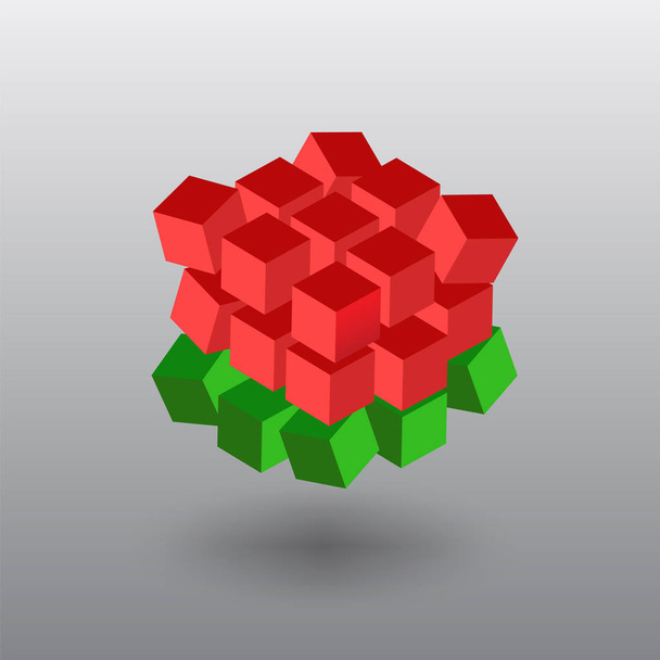 Belarusian Flag. Flag of The Republic of Belarus in the Form of Cubes - Φωτογραφία, εικόνα