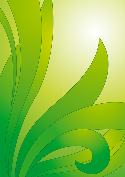 Floral green vector background - Vector, Image