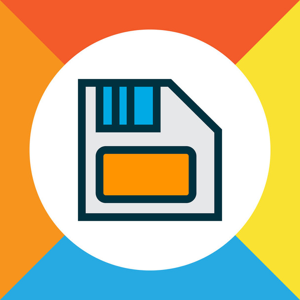 Diskette Symbol farbige Linie Symbol. Premium-Qualität isolierte Diskette Element im trendigen Stil. - Vektor, Bild