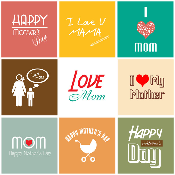 Tarjeta del día de la madre feliz con fuente, tipografía
 - Vector, imagen