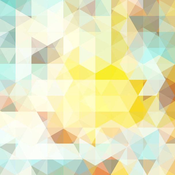 Abstract mosaic background. Triangle geometric background. Design elements. Vector illustration. Pastel blue, yellow, white colors. - Vector, Image