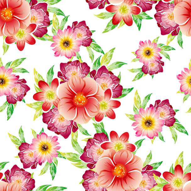 vector illustration of bright flowers pattern background - Vektori, kuva