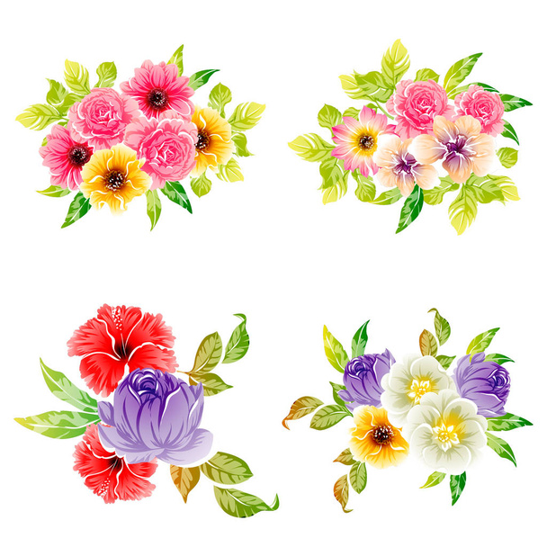 vector illustration of bright flowers pattern background - Vecteur, image