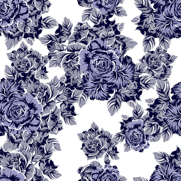 vector illustration of vintage flowers pattern background - Vector, Imagen