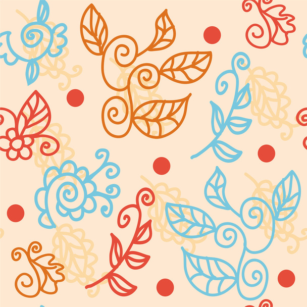 Bright floral seamless pattern - Vector, afbeelding