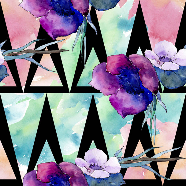 Bouquet floral botanical flowers. Watercolor background illustration set. Seamless background pattern. - Foto, afbeelding
