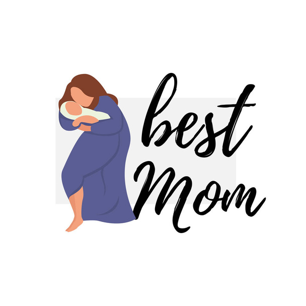 vettoriale piatto banner migliore mamma donna in blu
 - Vettoriali, immagini