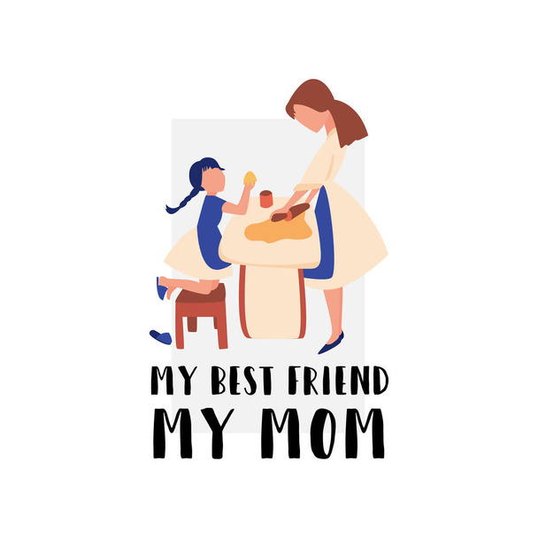 Vector Flat Banner My Best Friend is My Mom. - Vector, Image