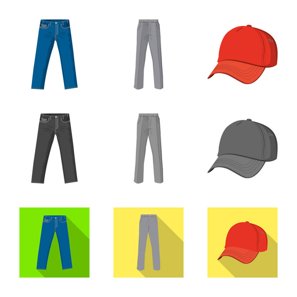 Isolated object of man and clothing logo. Set of man and wear stock symbol for web. - Vektör, Görsel