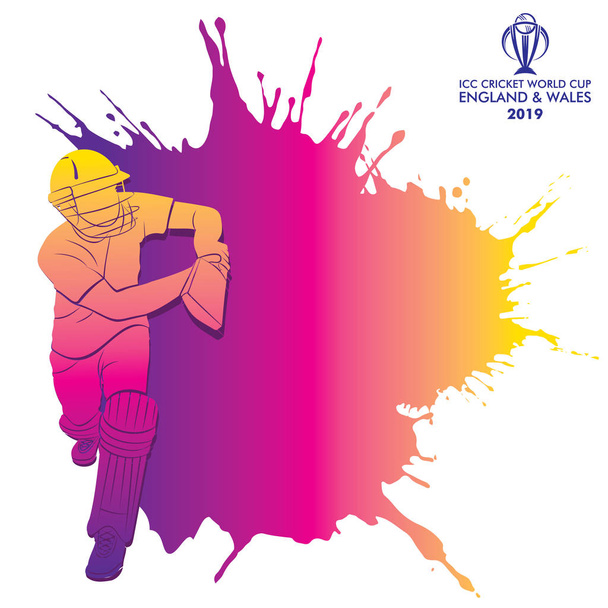 diseño de póster jugador de cricket
 - Vector, imagen