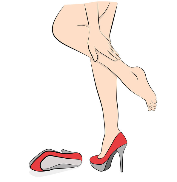 donna con i tacchi alti. affaticamento delle gambe. illustrazione vettoriale
. - Vettoriali, immagini
