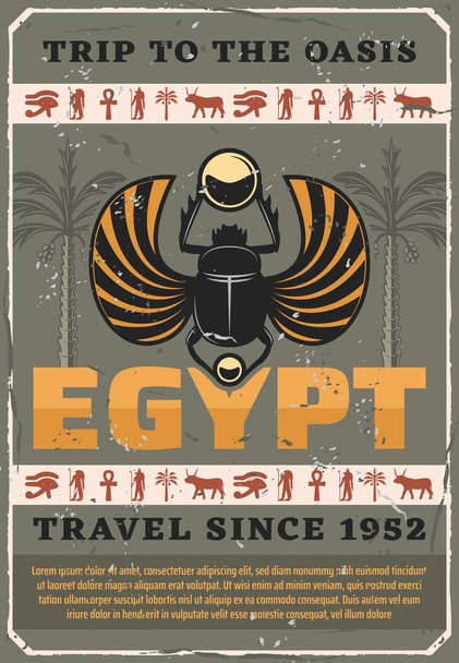 Mısır sembolü kutsal bokböceği hata, vektör - Vektör, Görsel