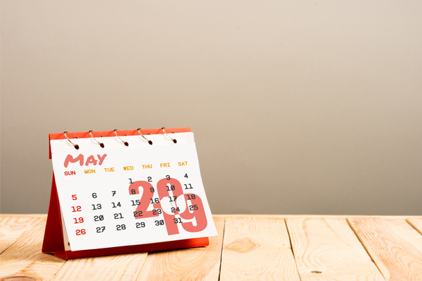 calendar with May 2019 page isolated on beige with copy space - Photo, image