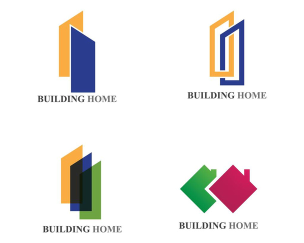 住宅建築のロゴとシンボル アイコン  - ベクター画像