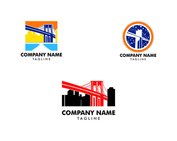 Ensemble de logo Brooklyn Bridge
 - Vecteur, image