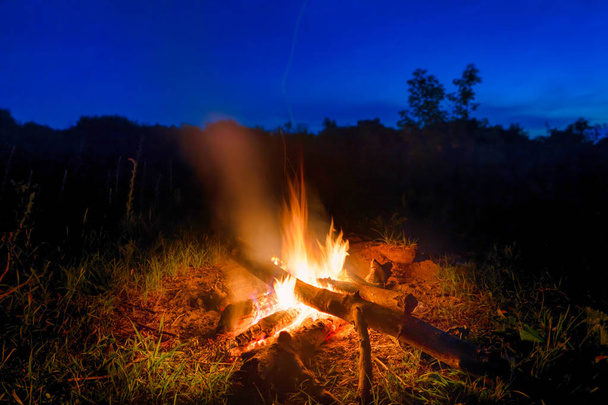 Великий помаранчевий вогонь у багатті
 - Фото, зображення