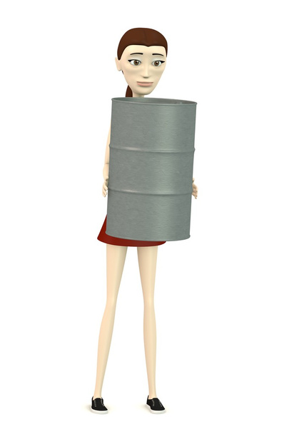 3d image of cartoon character with barrel - Фото, изображение