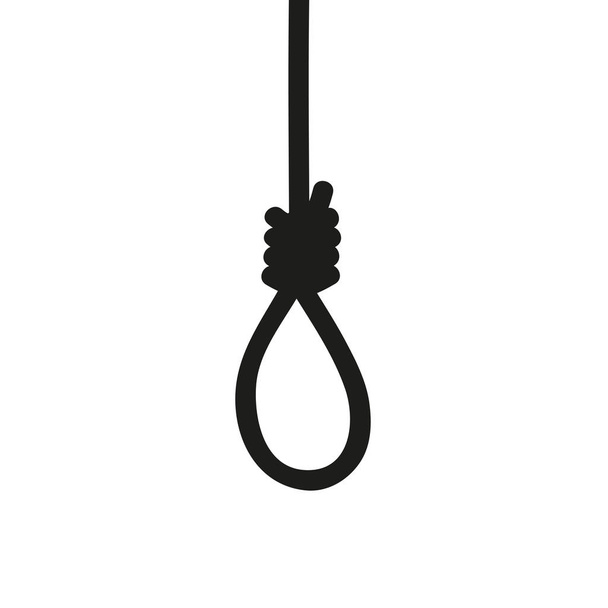 gallows with rope noose on white background - Vektor, obrázek