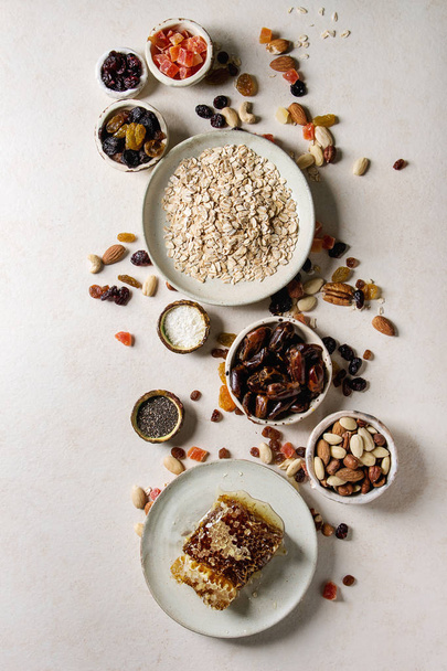 Variety of dried fruits and nuts - Foto, afbeelding