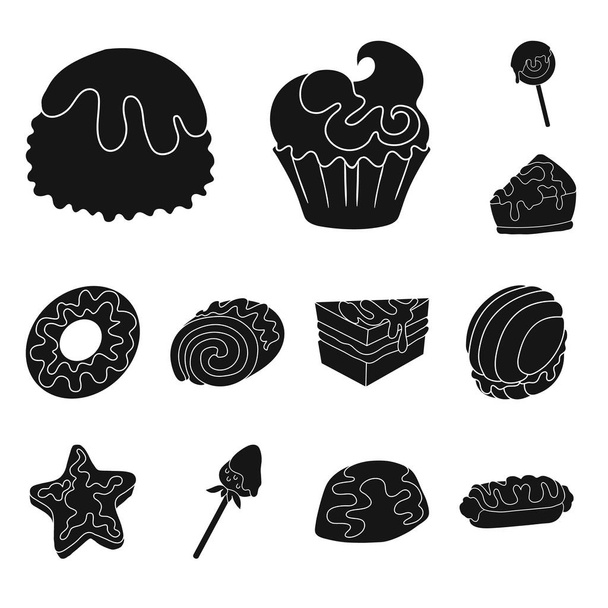 Isolated object of sweetness and product symbol. Set of sweetness and sweet vector icon for stock. - Vector, afbeelding
