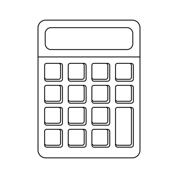 Calculator math device isolated in black and white - Vector, Image