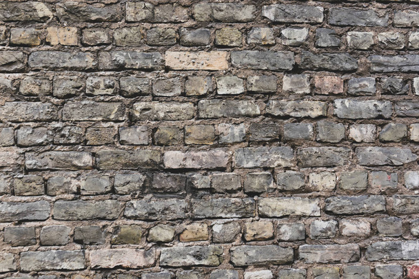 Old Gray Brick Wall Background Texture - Foto, Imagen
