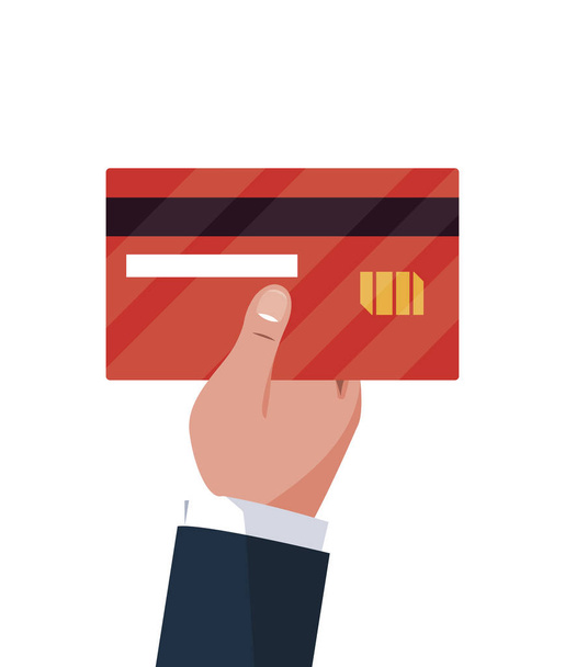 mano con tarjeta de crédito - Vector, imagen