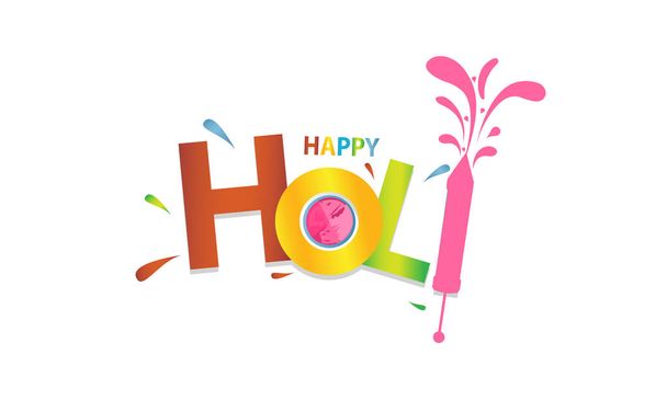Holi Festival of Colors Logotype Vector Illustration. Hindu Spring Celebration. Clean and Minimalist Vector Illustration. Holi Logotype with Colorful Powder Burst. - Vector - Διάνυσμα, εικόνα
