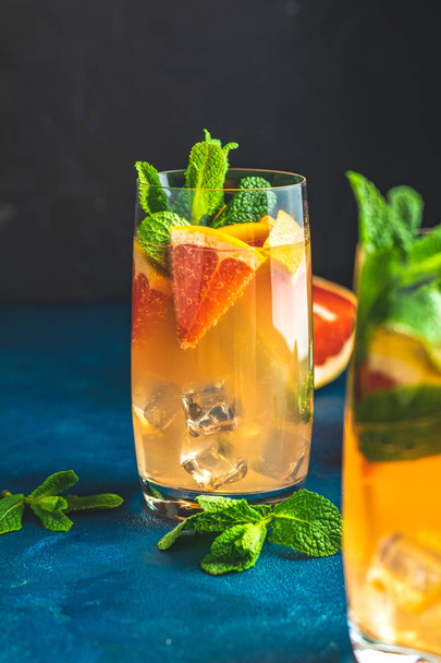 Grapefruit and mint gin tonic drink - Photo, image