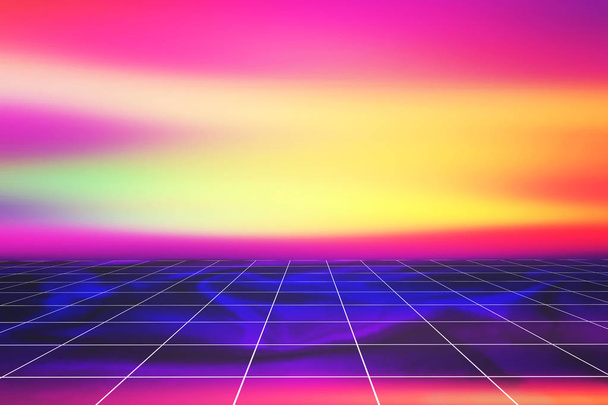 Abstract Trendy Colored Vaporwave background - Photo, Image