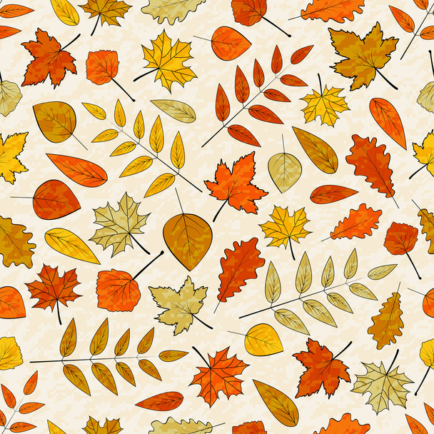 Autumn leaves seamless background. - Wektor, obraz