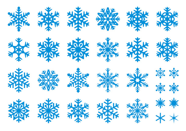 30 ベクトル雪片セット - ベクター画像